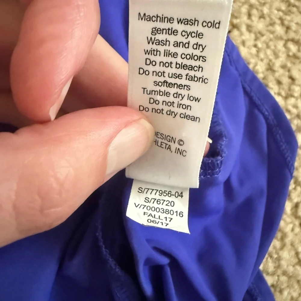 Athleta Sunlover UPF Tank Top - Cobalt Blue Tulip Back- size small